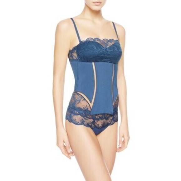 La Perla Other - La Perla Zephyra Padded Lace Corset Bustier 4 Blue Intimates Sleepwear NWT $1308